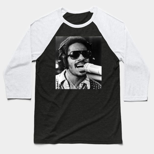 Stevie Wonder Baseball T-Shirt by Mollie